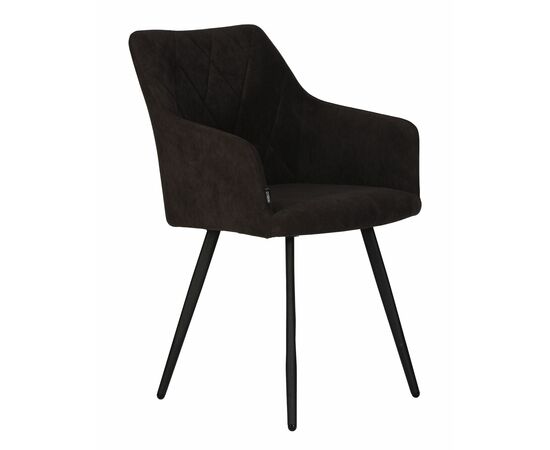 Стул обеденный DOBRIN ROBY, ЭМАЛЬ ЧЕРНЫЙ МУАР велюр Catania Espresso, изображение 2 | Интернет магазин мебели и декора LifeDekor