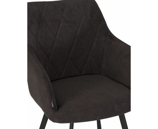 Стул обеденный DOBRIN ROBY, ЭМАЛЬ ЧЕРНЫЙ МУАР велюр Catania Espresso, изображение 8 | Интернет магазин мебели и декора LifeDekor