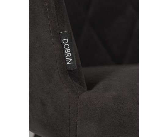 Стул обеденный DOBRIN ROBY, ЭМАЛЬ ЧЕРНЫЙ МУАР велюр Catania Espresso, изображение 9 | Интернет магазин мебели и декора LifeDekor