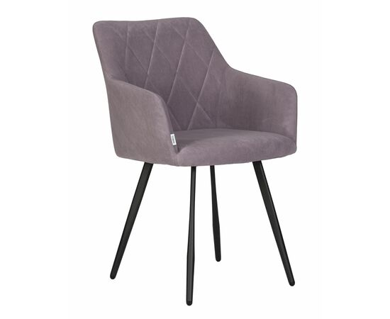 Стул обеденный DOBRIN ROBY, ЭМАЛЬ ЧЕРНЫЙ МУАР велюр Catania Lavender | Интернет магазин мебели и декора LifeDekor