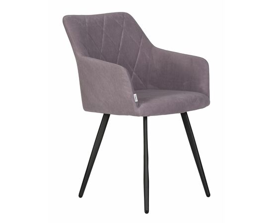 Стул обеденный DOBRIN ROBY, ЭМАЛЬ ЧЕРНЫЙ МУАР велюр Catania Lavender, изображение 2 | Интернет магазин мебели и декора LifeDekor