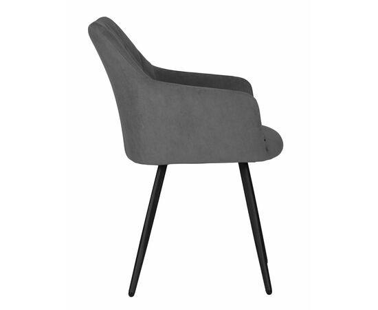 Стул обеденный DOBRIN ROBY, ЭМАЛЬ ЧЕРНЫЙ МУАР велюр Catania Silver, изображение 3 | Интернет магазин мебели и декора LifeDekor