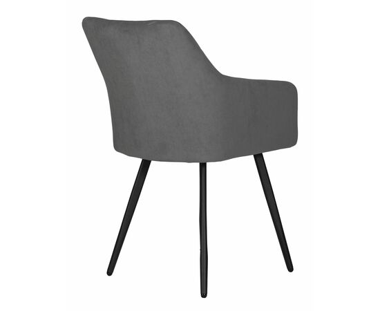 Стул обеденный DOBRIN ROBY, ЭМАЛЬ ЧЕРНЫЙ МУАР велюр Catania Silver, изображение 4 | Интернет магазин мебели и декора LifeDekor