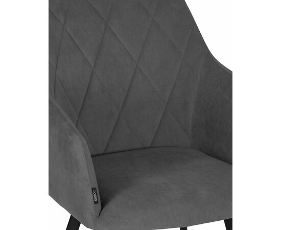 Стул обеденный DOBRIN ROBY, ЭМАЛЬ ЧЕРНЫЙ МУАР велюр Catania Silver, изображение 8 | Интернет магазин мебели и декора LifeDekor