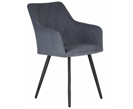 Стул обеденный DOBRIN ROBY, ЭМАЛЬ ЧЕРНЫЙ МУАР велюр Catania Steel, изображение 2 | Интернет магазин мебели и декора LifeDekor