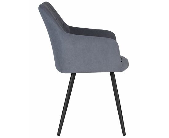 Стул обеденный DOBRIN ROBY, ЭМАЛЬ ЧЕРНЫЙ МУАР велюр Catania Steel, изображение 3 | Интернет магазин мебели и декора LifeDekor