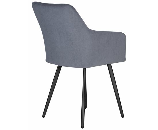 Стул обеденный DOBRIN ROBY, ЭМАЛЬ ЧЕРНЫЙ МУАР велюр Catania Steel, изображение 4 | Интернет магазин мебели и декора LifeDekor