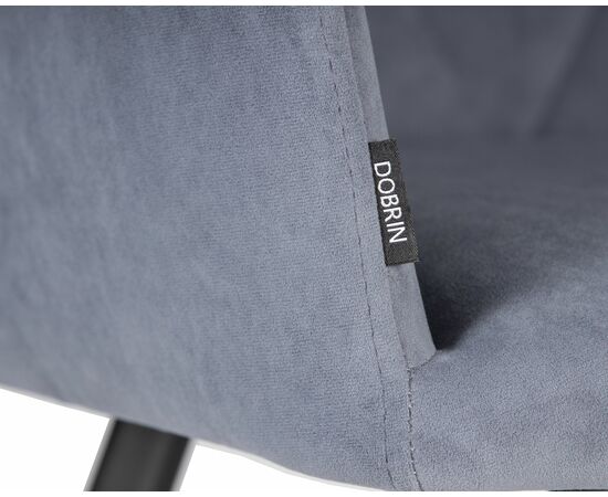 Стул обеденный DOBRIN ROBY, ЭМАЛЬ ЧЕРНЫЙ МУАР велюр Catania Steel, изображение 7 | Интернет магазин мебели и декора LifeDekor