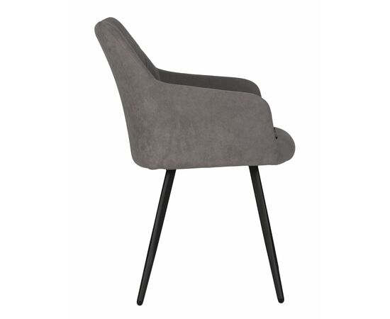 Стул обеденный DOBRIN ROBY, ЭМАЛЬ ЧЕРНЫЙ МУАР велюр Catania Stone, изображение 3 | Интернет магазин мебели и декора LifeDekor