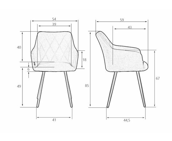 Стул обеденный DOBRIN ROBY, ЭМАЛЬ ЧЕРНЫЙ МУАР велюр Catania Black, изображение 12 | Интернет магазин мебели и декора LifeDekor