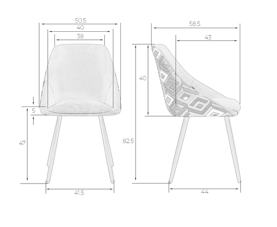 Стул обеденный DOBRIN MARKUS, ЭМАЛЬ ЧЕРНЫЙ МУАР ткань Candy Graphite+Escada Ochre, изображение 10 | Интернет магазин мебели и декора LifeDekor