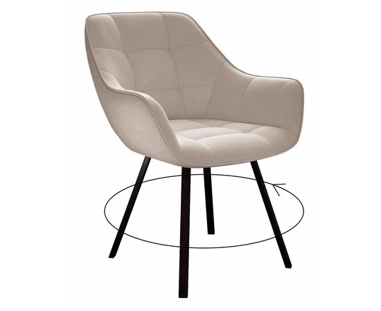 Стул DikLine 252 М поворотный, B03 BEIGE, ножки черные | Интернет магазин мебели и декора LifeDekor