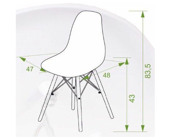 Стул Eames зеленый, изображение 7 | Интернет магазин мебели и декора LifeDekor