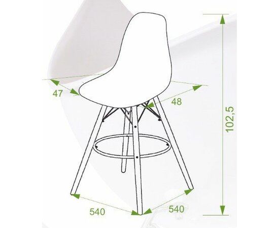 Стул Eames барный, белый, изображение 6 | Интернет магазин мебели и декора LifeDekor