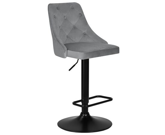 Стул барный DOBRIN JOSEPH BLACK, серый велюр (MJ9-75), Вариант: серый велюр (MJ9-75), изображение 2 | Интернет магазин мебели и декора LifeDekor