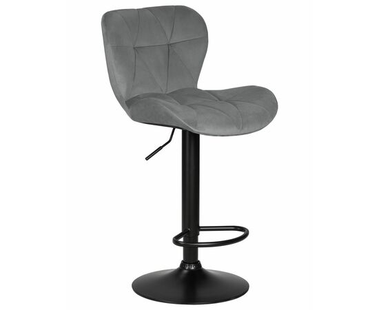 Стул барный DOBRIN BARNY BLACK, серый велюр (MJ9-75), Вариант: серый велюр (MJ9-75) | Интернет магазин мебели и декора LifeDekor