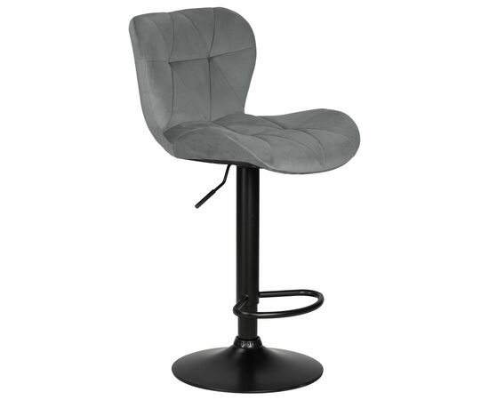 Стул барный DOBRIN BARNY BLACK, серый велюр (MJ9-75), Вариант: серый велюр (MJ9-75), изображение 2 | Интернет магазин мебели и декора LifeDekor