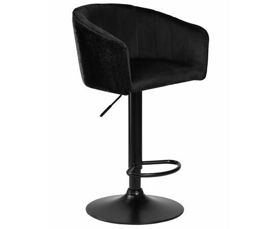 Стул барный DOBRIN DARCY BLACK SHINY, черный велюр с черно-золотыми пайетками, Вариант: черный велюр с черно-золотыми пайетками, изображение 2 | Интернет магазин мебели и декора LifeDekor