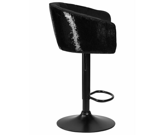 Стул барный DOBRIN DARCY BLACK SHINY, черный велюр с черно-золотыми пайетками, Вариант: черный велюр с черно-золотыми пайетками, изображение 3 | Интернет магазин мебели и декора LifeDekor