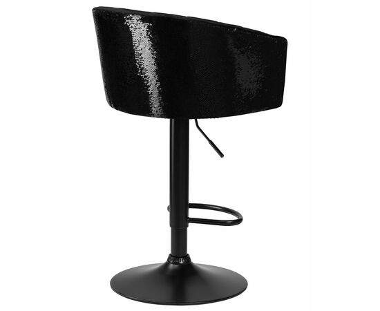 Стул барный DOBRIN DARCY BLACK SHINY, черный велюр с черно-золотыми пайетками, Вариант: черный велюр с черно-золотыми пайетками, изображение 4 | Интернет магазин мебели и декора LifeDekor