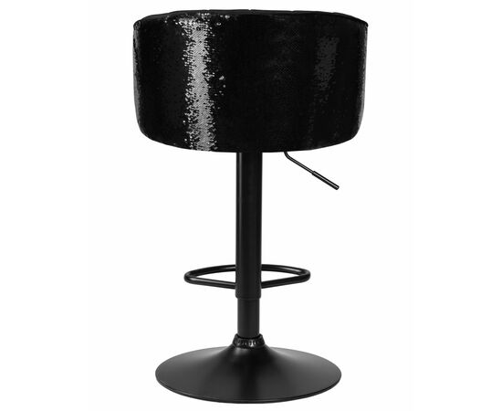 Стул барный DOBRIN DARCY BLACK SHINY, черный велюр с черно-золотыми пайетками, Вариант: черный велюр с черно-золотыми пайетками, изображение 5 | Интернет магазин мебели и декора LifeDekor
