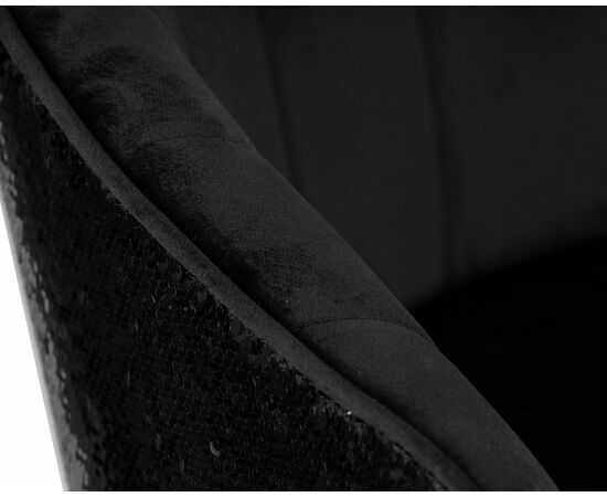 Стул барный DOBRIN DARCY BLACK SHINY, черный велюр с черно-золотыми пайетками, Вариант: черный велюр с черно-золотыми пайетками, изображение 8 | Интернет магазин мебели и декора LifeDekor