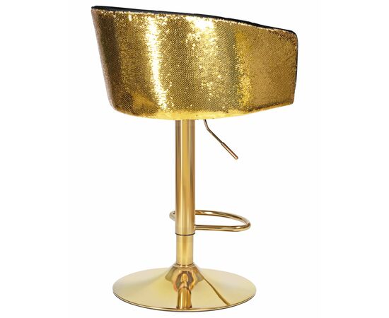 Стул барный DOBRIN DARCY GOLD SHINY, черный велюр с золотыми пайетками, Вариант: черный велюр с золотыми пайетками, изображение 4 | Интернет магазин мебели и декора LifeDekor
