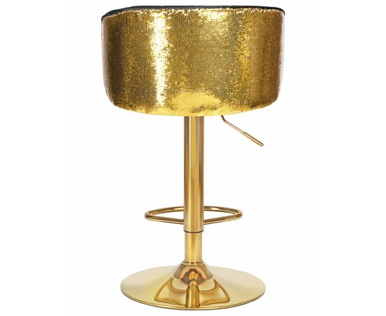 Стул барный DOBRIN DARCY GOLD SHINY, черный велюр с золотыми пайетками, Вариант: черный велюр с золотыми пайетками, изображение 5 | Интернет магазин мебели и декора LifeDekor