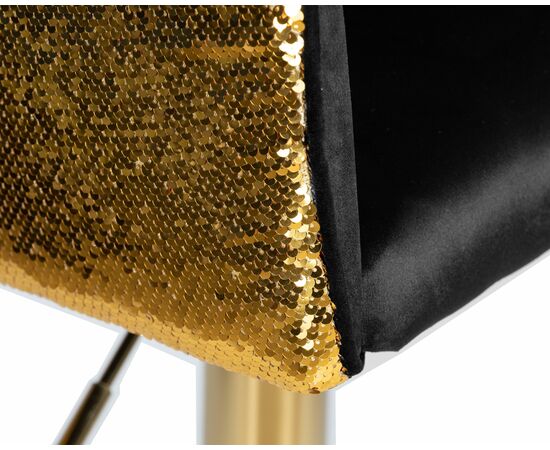 Стул барный DOBRIN DARCY GOLD SHINY, черный велюр с золотыми пайетками, Вариант: черный велюр с золотыми пайетками, изображение 8 | Интернет магазин мебели и декора LifeDekor