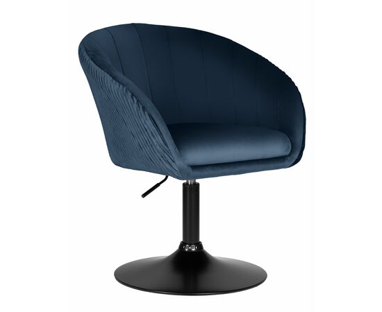 Кресло дизайнерское DOBRIN EDISON BLACK, синий велюр (1922-20), Вариант: синий велюр (1922-20) | Интернет магазин мебели и декора LifeDekor