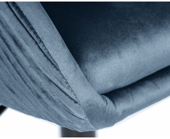 Кресло дизайнерское DOBRIN EDISON BLACK, синий велюр (1922-20), Вариант: синий велюр (1922-20), изображение 7 | Интернет магазин мебели и декора LifeDekor