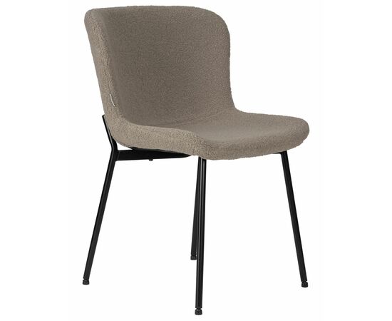 Стул обеденный DOBRIN MILO, черные ножки, бежевый букле (UF992-04), Вариант: черные ножки, бежевый букле (UF992-04), изображение 2 | Интернет магазин мебели и декора LifeDekor