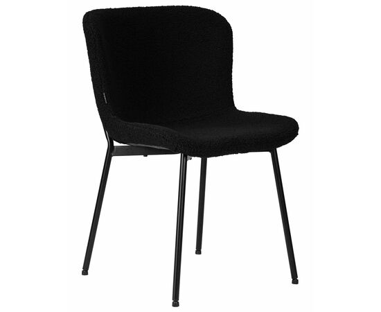 Стул обеденный DOBRIN MILO, черные ножки, черный букле (UF992-12), Вариант: черные ножки, черный букле (UF992-12) | Интернет магазин мебели и декора LifeDekor