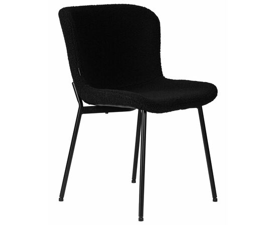 Стул обеденный DOBRIN MILO, черные ножки, черный букле (UF992-12), Вариант: черные ножки, черный букле (UF992-12), изображение 2 | Интернет магазин мебели и декора LifeDekor