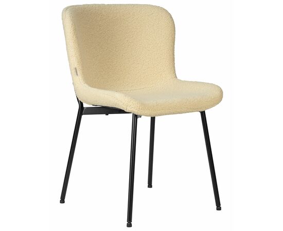 Стул обеденный DOBRIN MILO, черные ножки, кремовый букле (UF992-02), Вариант: черные ножки, кремовый букле (UF992-02) | Интернет магазин мебели и декора LifeDekor