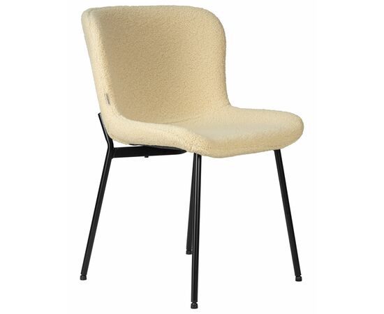 Стул обеденный DOBRIN MILO, черные ножки, кремовый букле (UF992-02), Вариант: черные ножки, кремовый букле (UF992-02), изображение 2 | Интернет магазин мебели и декора LifeDekor