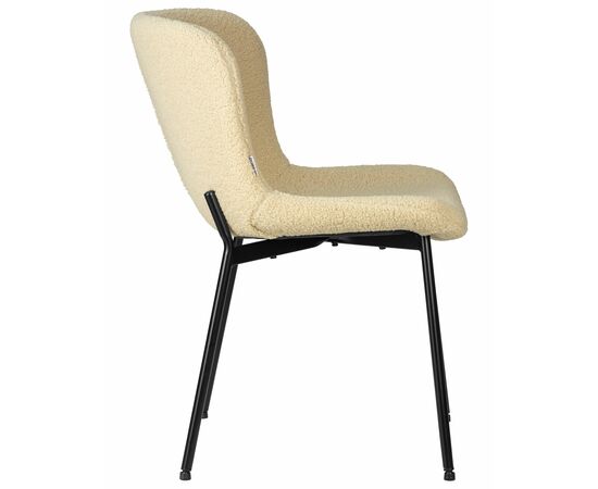 Стул обеденный DOBRIN MILO, черные ножки, кремовый букле (UF992-02), Вариант: черные ножки, кремовый букле (UF992-02), изображение 3 | Интернет магазин мебели и декора LifeDekor