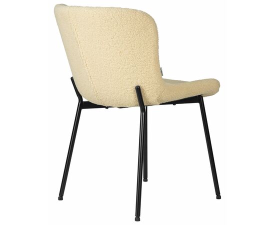 Стул обеденный DOBRIN MILO, черные ножки, кремовый букле (UF992-02), Вариант: черные ножки, кремовый букле (UF992-02), изображение 4 | Интернет магазин мебели и декора LifeDekor