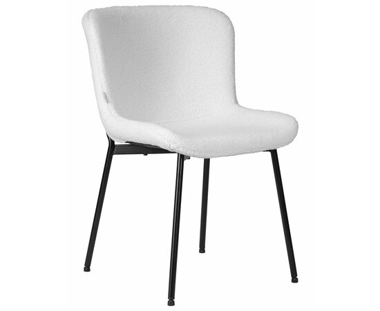 Стул обеденный DOBRIN MILO, черные ножки, белый букле (UF992-01), Вариант: черные ножки, белый букле (UF992-01) | Интернет магазин мебели и декора LifeDekor