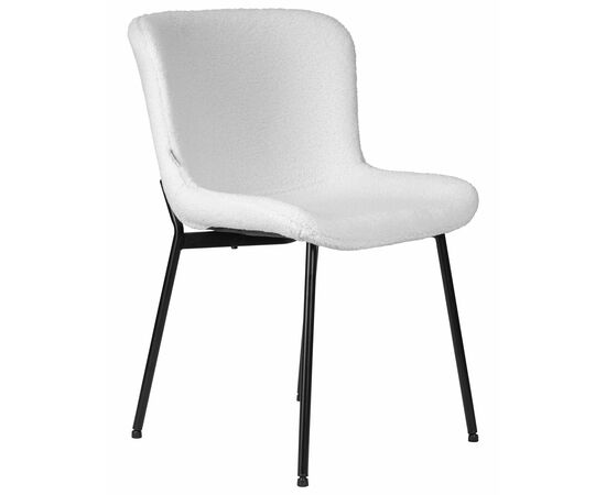 Стул обеденный DOBRIN MILO, черные ножки, белый букле (UF992-01), Вариант: черные ножки, белый букле (UF992-01), изображение 2 | Интернет магазин мебели и декора LifeDekor
