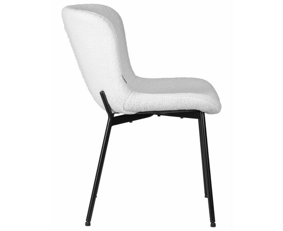 Стул обеденный DOBRIN MILO, черные ножки, белый букле (UF992-01), Вариант: черные ножки, белый букле (UF992-01), изображение 3 | Интернет магазин мебели и декора LifeDekor