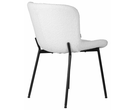 Стул обеденный DOBRIN MILO, черные ножки, белый букле (UF992-01), Вариант: черные ножки, белый букле (UF992-01), изображение 4 | Интернет магазин мебели и декора LifeDekor