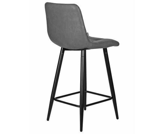Стул полубарный DOBRIN OLIVIA, черные матовые ножки, серая антрацитовая винтажная экокожа (RU-08), Вариант: черные матовые ножки, серая антрацитовая винтажная экокожа (RU-08), изображение 4 | Интернет магазин мебели и декора LifeDekor