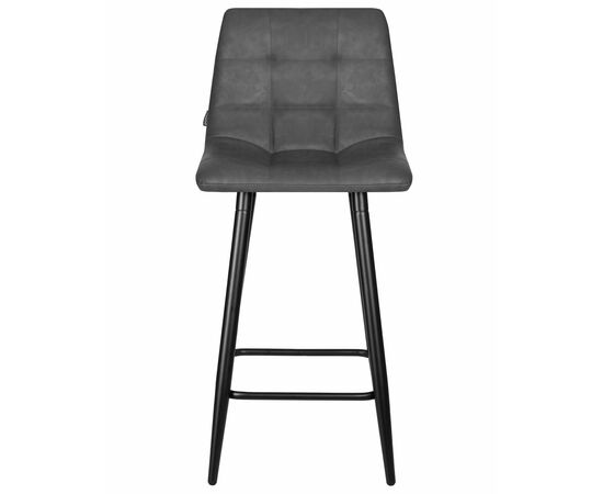 Стул полубарный DOBRIN OLIVIA, черные матовые ножки, серая антрацитовая винтажная экокожа (RU-08), Вариант: черные матовые ножки, серая антрацитовая винтажная экокожа (RU-08), изображение 6 | Интернет магазин мебели и декора LifeDekor