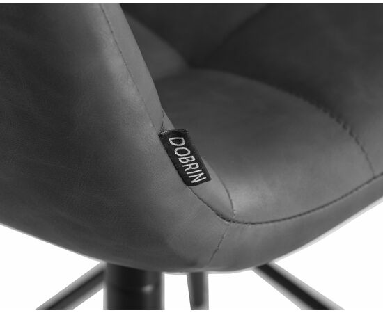 Стул полубарный DOBRIN OLIVIA, черные матовые ножки, серая антрацитовая винтажная экокожа (RU-08), Вариант: черные матовые ножки, серая антрацитовая винтажная экокожа (RU-08), изображение 8 | Интернет магазин мебели и декора LifeDekor