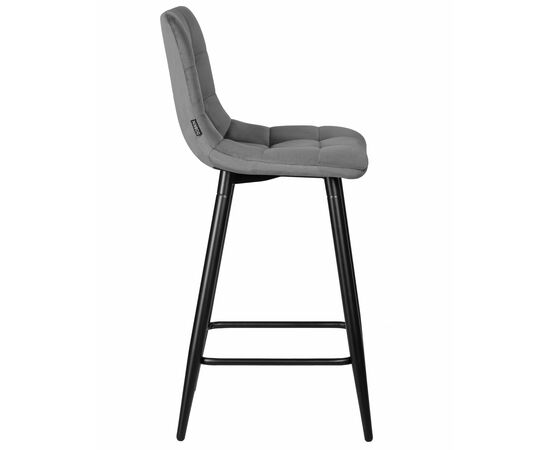 Стул полубарный DOBRIN OLIVIA, черные матовые ножки, темно-серый велюр (108-91), Вариант: черные матовые ножки, темно-серый велюр (108-91), изображение 3 | Интернет магазин мебели и декора LifeDekor