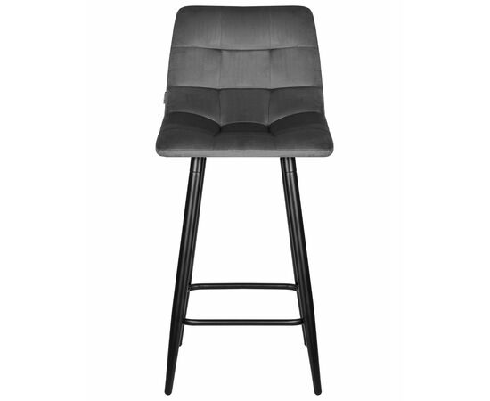Стул полубарный DOBRIN OLIVIA, черные матовые ножки, темно-серый велюр (108-91), Вариант: черные матовые ножки, темно-серый велюр (108-91), изображение 6 | Интернет магазин мебели и декора LifeDekor