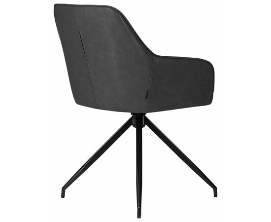 Стул обеденный DOBRIN DANIEL, черные ножки, винтажная антрацитовая экокожа (RU-08), Вариант: черные ножки, винтажная антрацитовая экокожа (RU-08), изображение 4 | Интернет магазин мебели и декора LifeDekor