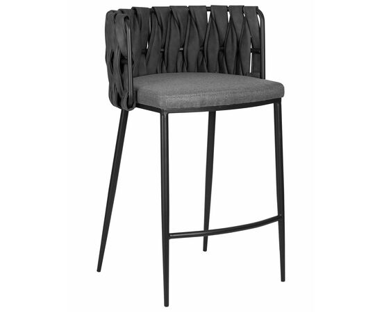 Стул полубарный DOBRIN AMELIA COUNTER, серая ткань (F-48), темно-серый винтажный PU (MF-12), Вариант: серая ткань (F-48), темно-серый винтажный PU (MF-12) | Интернет магазин мебели и декора LifeDekor