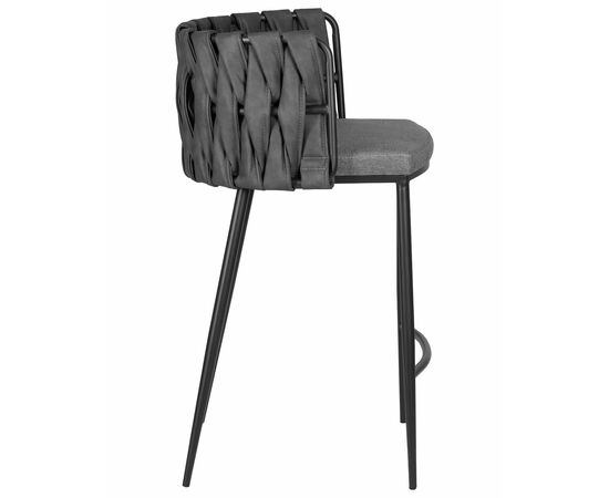 Стул полубарный DOBRIN AMELIA COUNTER, серая ткань (F-48), темно-серый винтажный PU (MF-12), Вариант: серая ткань (F-48), темно-серый винтажный PU (MF-12), изображение 3 | Интернет магазин мебели и декора LifeDekor